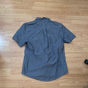 denim and flower slim fit collared Tee bird print